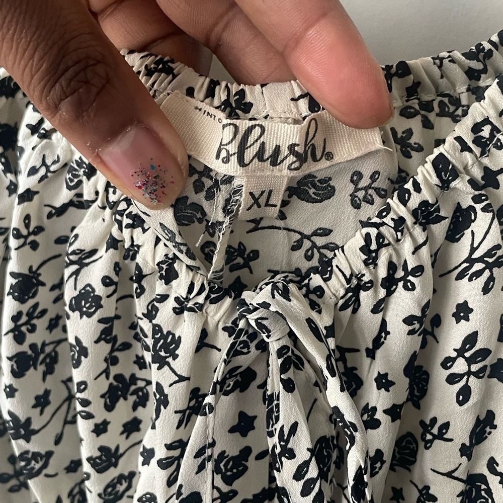 Blush (maternity) Black and White Flutter Sleeve Sundress - Picture 2 of 9